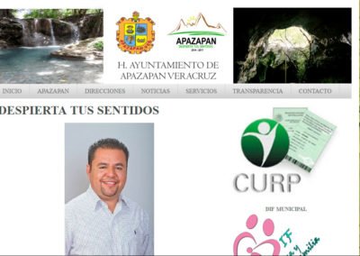 Imagen del Sitio Web del municipio de Apazapan, Veracruz con soporte de JuCri-WebDesign Mexico