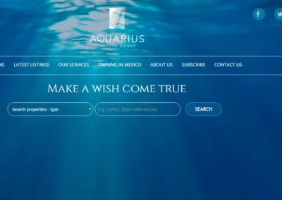 Imagen del Portal Web de Aquarius Realty group diseñada por JuCri - WebDesign Mexico
